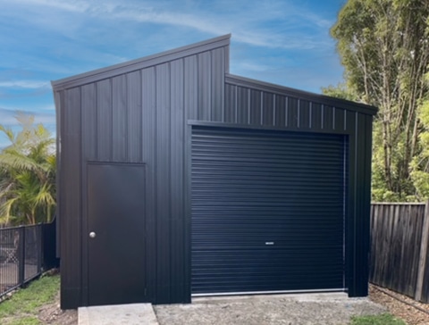 Midnight Colorbond Sawtooth Shed